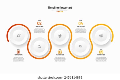Timeline infographic design with options or steps. Infographics for business concept. Can be used for presentations workflow layout, banner, process, diagram, flow chart, info graph, annual report.