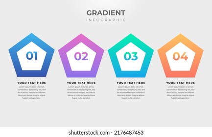 Timeline infographic design with pentagon.