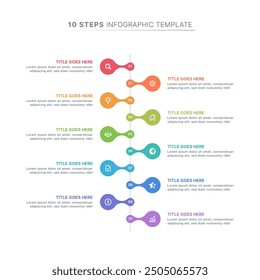 Timeline Infographic Design Template with 10 Time Periods