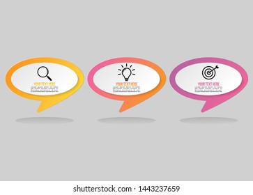 Timeline Infographic Design Template with 3 Options Steps. Start to goal line process. Used for info graph, presentations, process, diagrams, annual reports, workflow layout. Vector Illustration