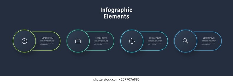 Timeline infographic design template with 4 steps