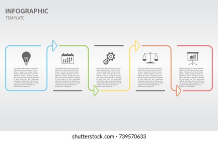 Timeline infographic design template with 5 options