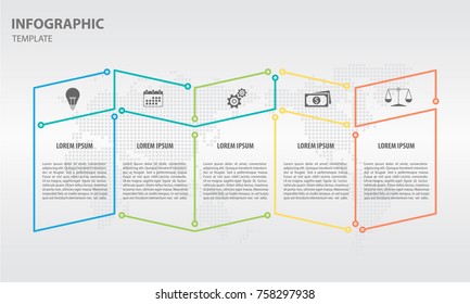Timeline infographic design template with 5 options