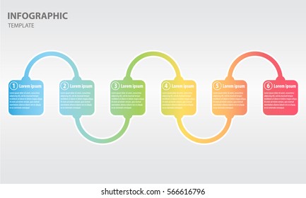 Timeline infographic design template with 6 option