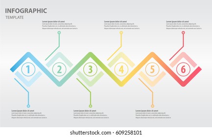 Timeline infographic design template with 6 option