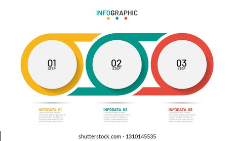 Timeline infographic design template. Business concept with 3 options, steps, circles. Can be used for workflow layout, diagram, annual report, poster.