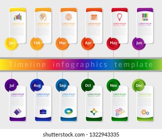 Timeline Infographic Design Template. Can be used for business, presentation, web design.