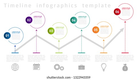 Timeline Infographic Design Template. Can be used for business, presentation, web design.