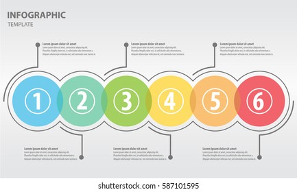 Timeline Infographic Design Template With Circle 6 Option