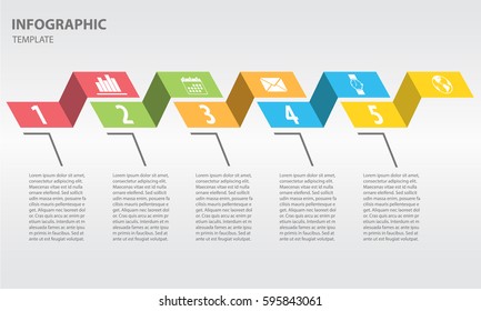 Timeline infographic design template five option