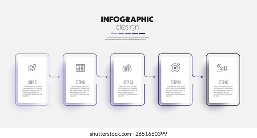 Timeline infographic design template with hexagon 5 step fpr presentation