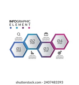 Timeline infographic design template with icons and circles, business concept with 4 options, steps, parts, level.