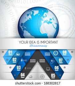 Timeline Infographic design template.  With paper tags. Idea to display information, ranking and statistics with orginal and modern style.