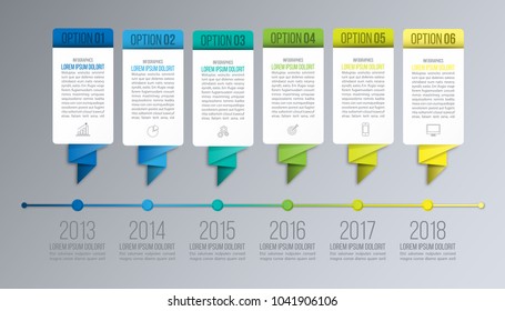 Timeline infographic design template. Presentation business data, graph and diagram with steps, options, parts or processes.