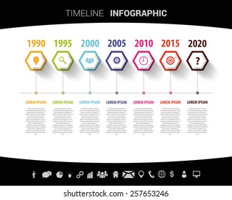 Timeline infographic design template. Vector illustration