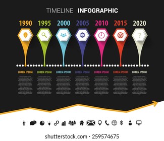 Timeline infographic design template. Vector illustration