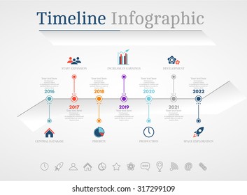 Timeline Infographic design templates # 3. With paper tags. Idea to display information, ranking and statistics with orginal and modern style.