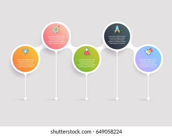 Timeline Infographic Design Templates. Charts, Diagrams and other Vector Elements for Data and Statistics Presentation.