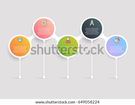 Timeline Infographic Design Templates. Charts, Diagrams and other Vector Elements for Data and Statistics Presentation.