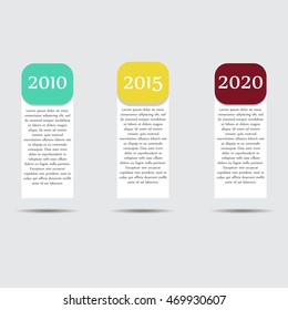 Timeline Infographic Design Templates. Vector colorful info graphics for your business presentations. Can be used website layout, numbered banners, diagram, horizontal cutout lines, web design.
