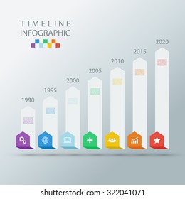 Timeline infographic design template.Vector illustration for workflow layout, diagram, number options, web design.
