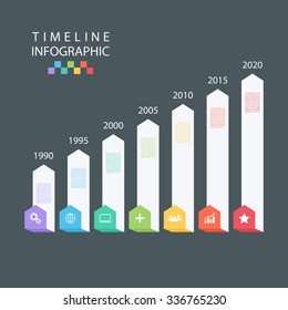 Timeline infographic design template.Vector illustration for workflow layout, diagram, number options, web design.