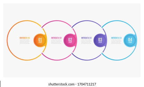 Timeline infographic design thin line circle elements and number options. Business concept with 4 steps. Can be used for workflow layout, diagram, annual report, info chart, graph, web design.