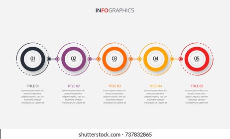 Timeline infographic design vector  with 5 steps, options. Can be used for workflow layout, diagram, annual report, web design. Vector business template for presentation. 