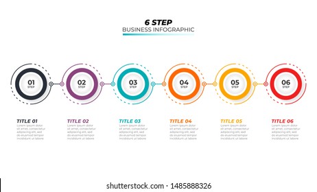Timeline infographic design vector and 6 number options. Can be used for workflow layout, diagram, annual report, web design. Vector business template for presentation. 