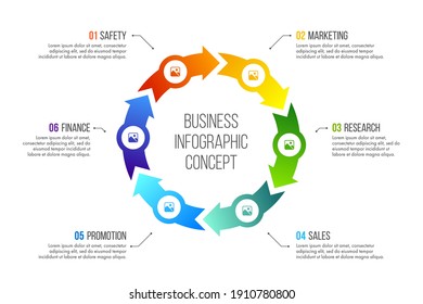 Timeline infographic design vector can be used for workflow layout, diagram, annual report, web design. Business concept with 6 options, steps or processes.