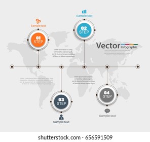Timeline infographic design vector  can be used for workflow, diagram, annual report, web design. Business concept with 4 options, steps or processes.Vector eps 10