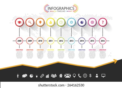Timeline infographic design. Vector with icons