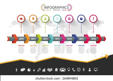 Timeline infographic design. Vector with icons