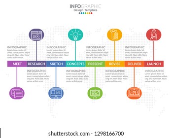 Timeline infographic design vector and marketing icons