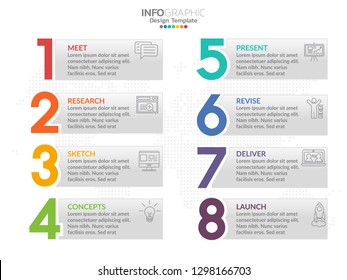 Timeline infographic design vector and marketing icons