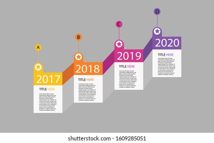 Timeline infographic design vector and marketing icons can be used for workflow layout, diagram, annual report. Vector infographics timeline design template with 3D paper label.
