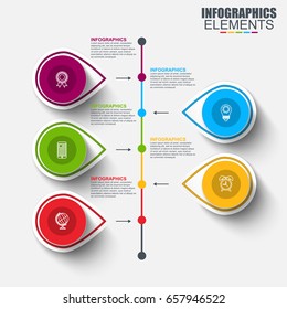 Timeline infographic design vector and marketing icons can be used for workflow layout, diagram, annual report, web design. Business concept with 5 options, steps or processes, info graphics.