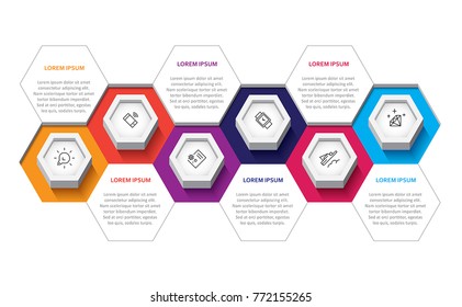 Timeline infographic design vector and marketing icons can be used for workflow layout, diagram, annual report, web design. Business concept with 6 options, steps or processes.