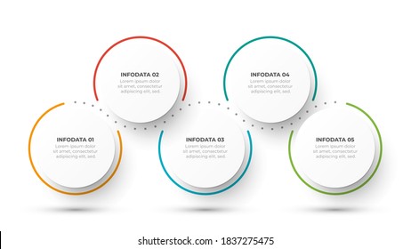 Timeline infographic design vector with number options and 5 steps. Can be used for workflow diagram, info chart, annual report.