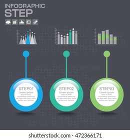 Timeline Infographic with diagrams and text 3 options.