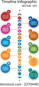 Timeline infographic for economics business art or for other niches
