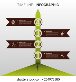 Timeline infographic Element. Template. Vector