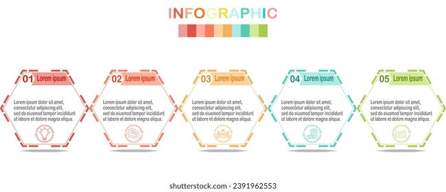 Timeline infographic elements for annual report.Business concept options or steps. Vector illustration.