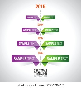 Timeline Infographic elements made of Christmas Tree, vector illustration