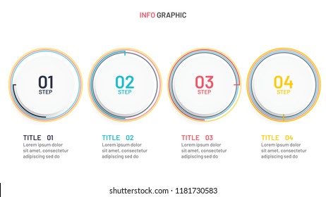 Timeline infographic elements with process lines. Business concept with 4 steps, options. Can be used for workflow layout, diagram, annual report, web design.Vector business template for presentation.