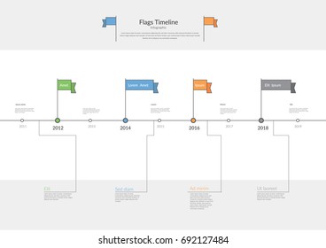 Timeline Infographic Flags Vector illustration