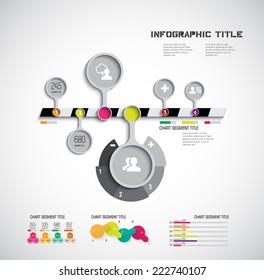 Timeline infographic, flat template, vector