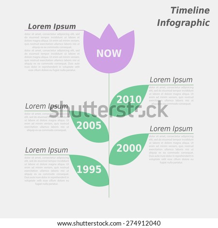 Timeline Infographic. Flower Flow Chart. Clean flat design. Vector Illustration EPS10.