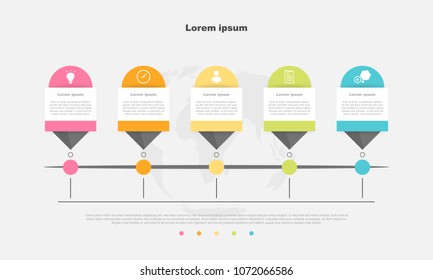 Timeline Infographic Icon Design for Presentation Business Plan Process 5 Step. Vector EPS10.