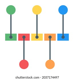 Icono de infografía de línea de tiempo en diseño plano